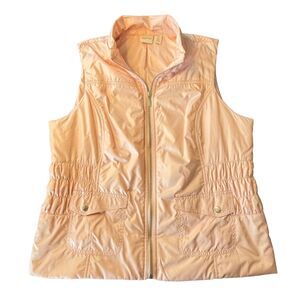 Zenergy by Chico's Quilted Gathered Waist Sleeveless Puffer Vest (2 size Large)
